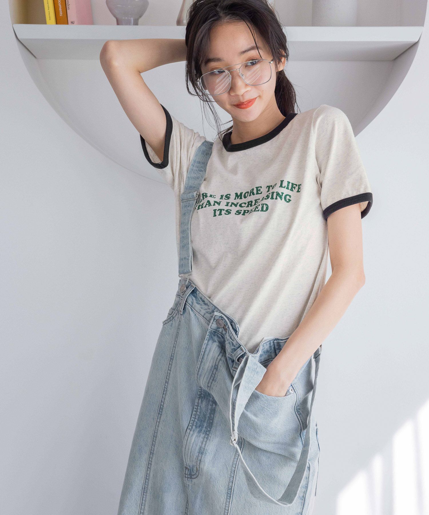 LOWRYS FARM「ＣＯＮＥ／デニムジャンスカ」|ジャンパースカート|