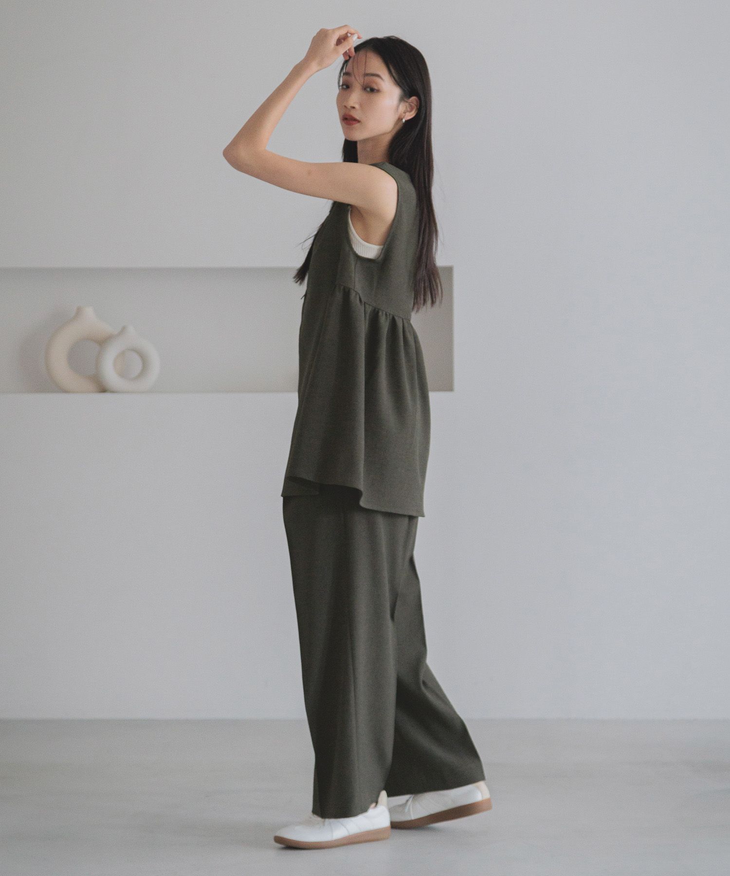 LOWRYS FARM「ホップサックワイドパンツ」|チノ|