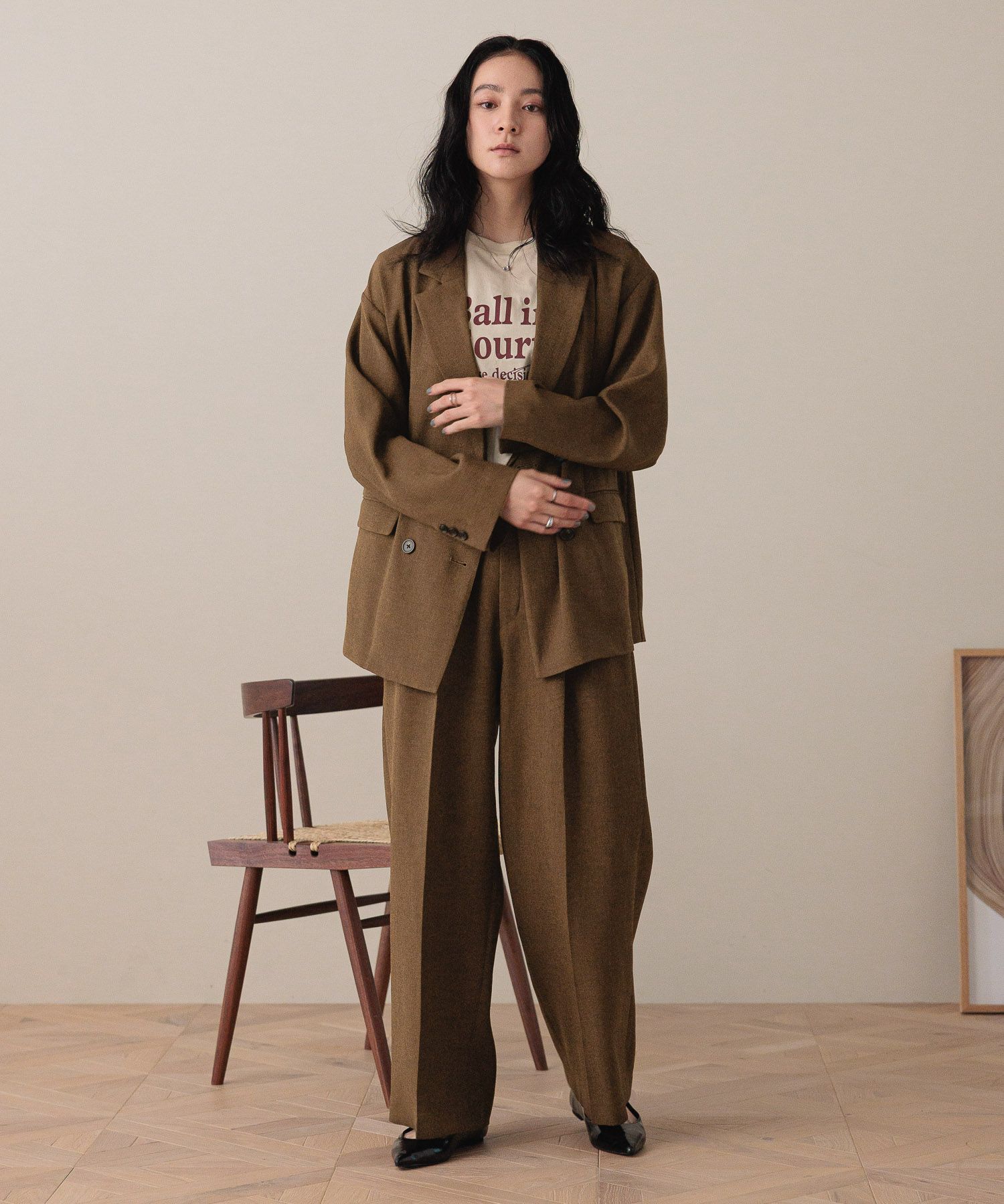 LOWRYS FARM「ホップサックワイドパンツ」|チノ|