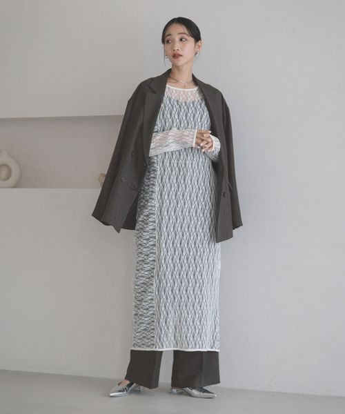 LOWRYS FARM「メランジツイルワイドパンツ」|チノ|