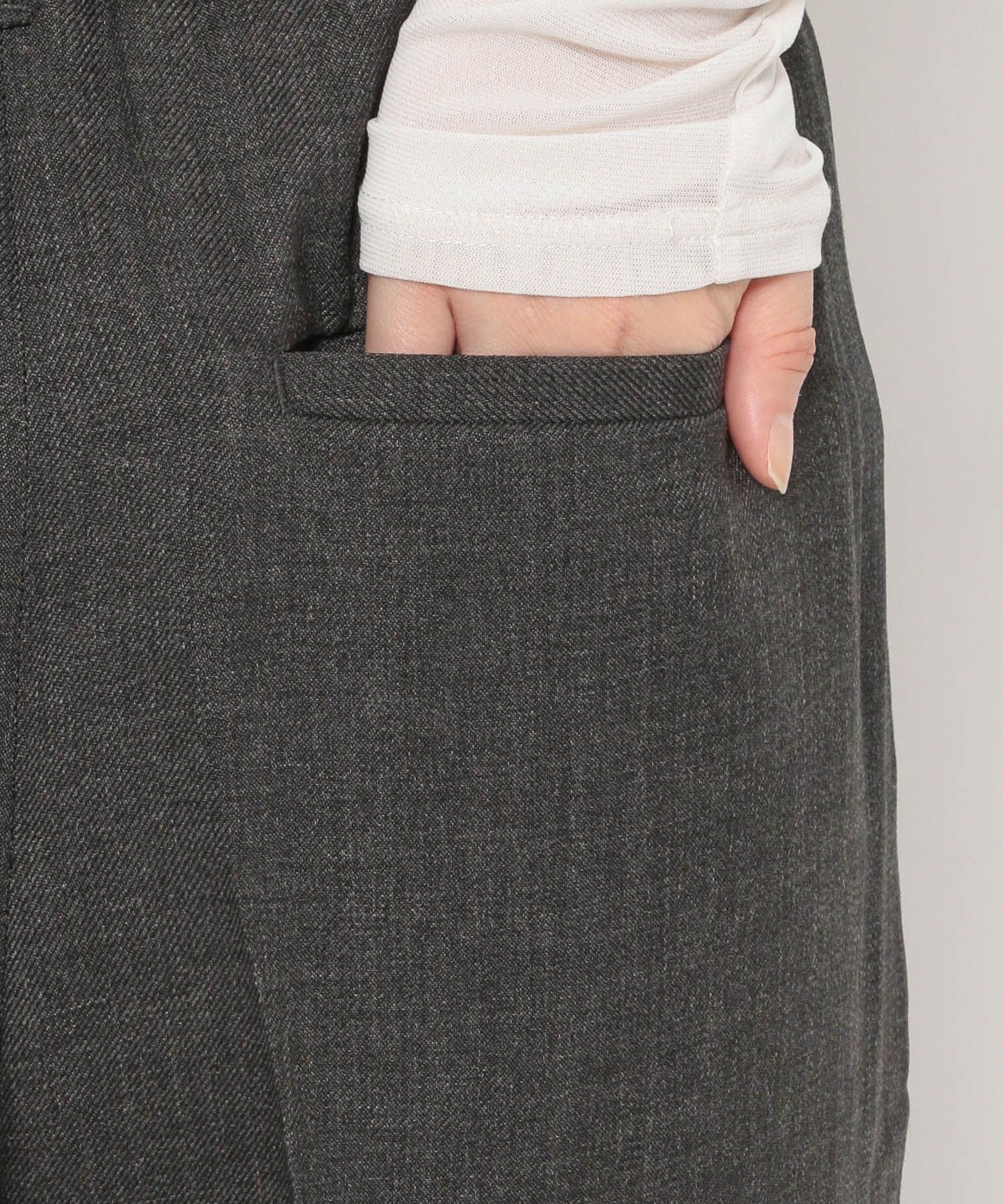 LOWRYS FARM「メランジツイルワイドパンツ」|チノ|