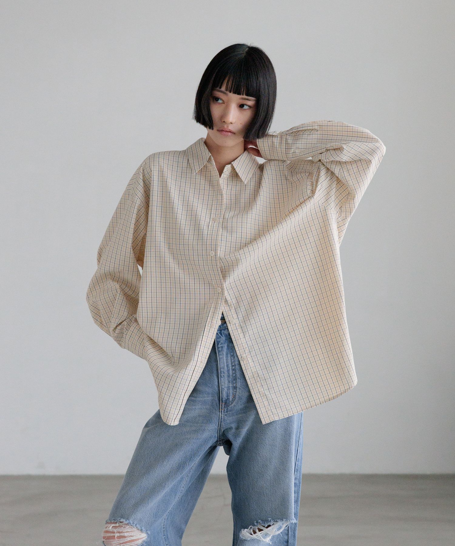 LOWRYS FARM「チェックBIGシャツ」|シャツ・ブラウス|BRN1