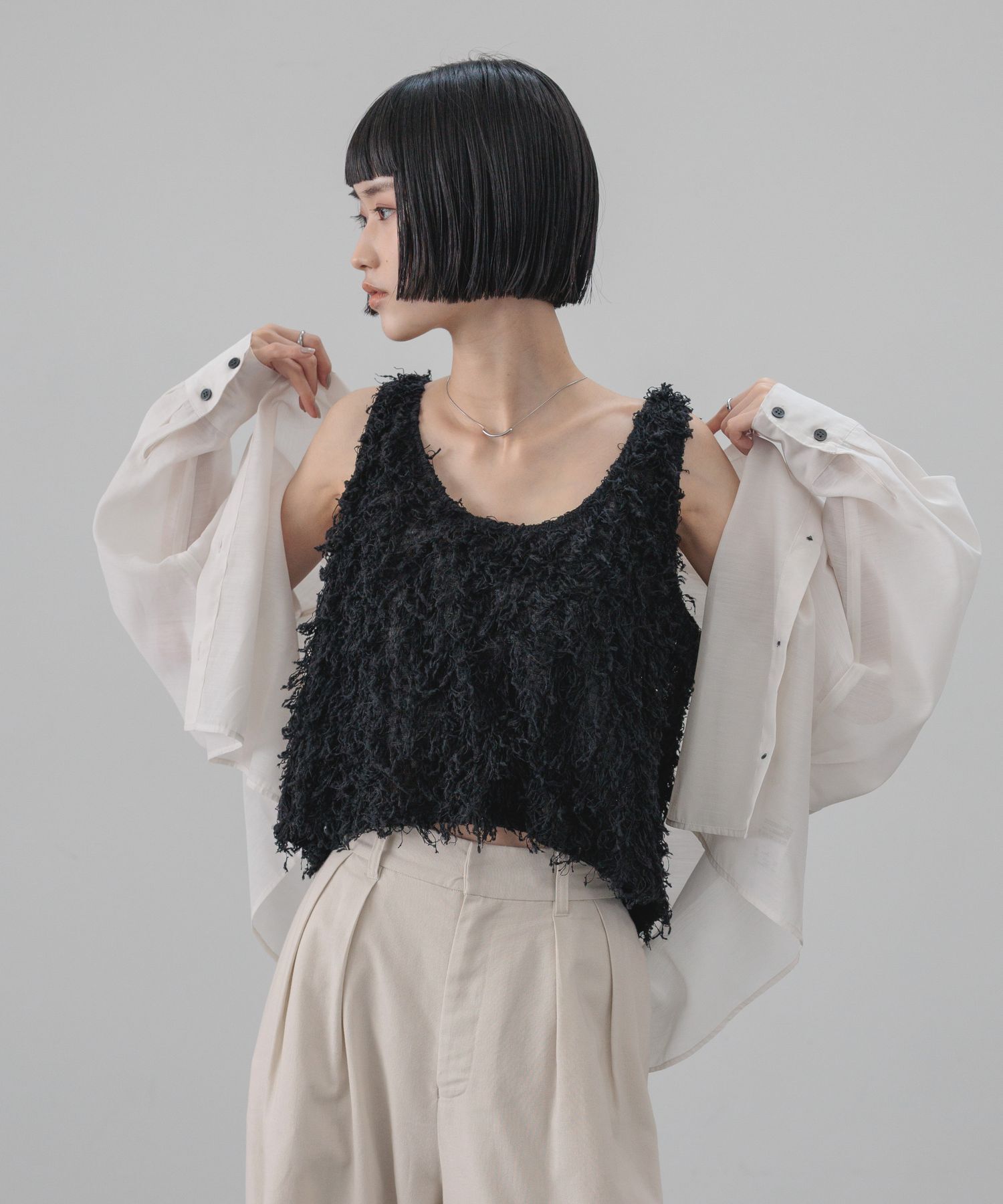 LOWRYS FARM「フェザー２ＷＡＹベスト」|タンクトップ|BLK