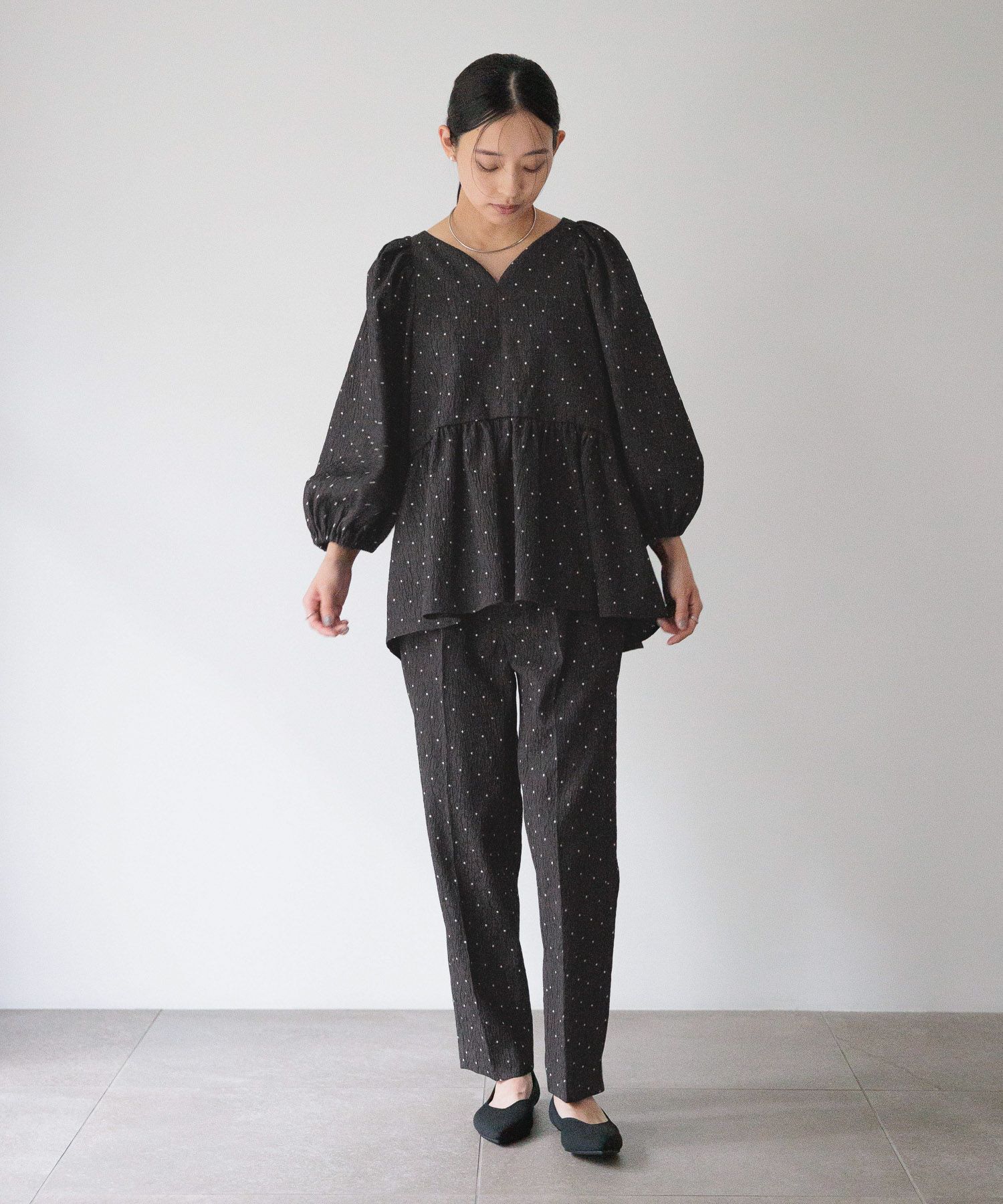  「【入卒／セレモニー】ジャガードテーパードパンツ」|スラックス|