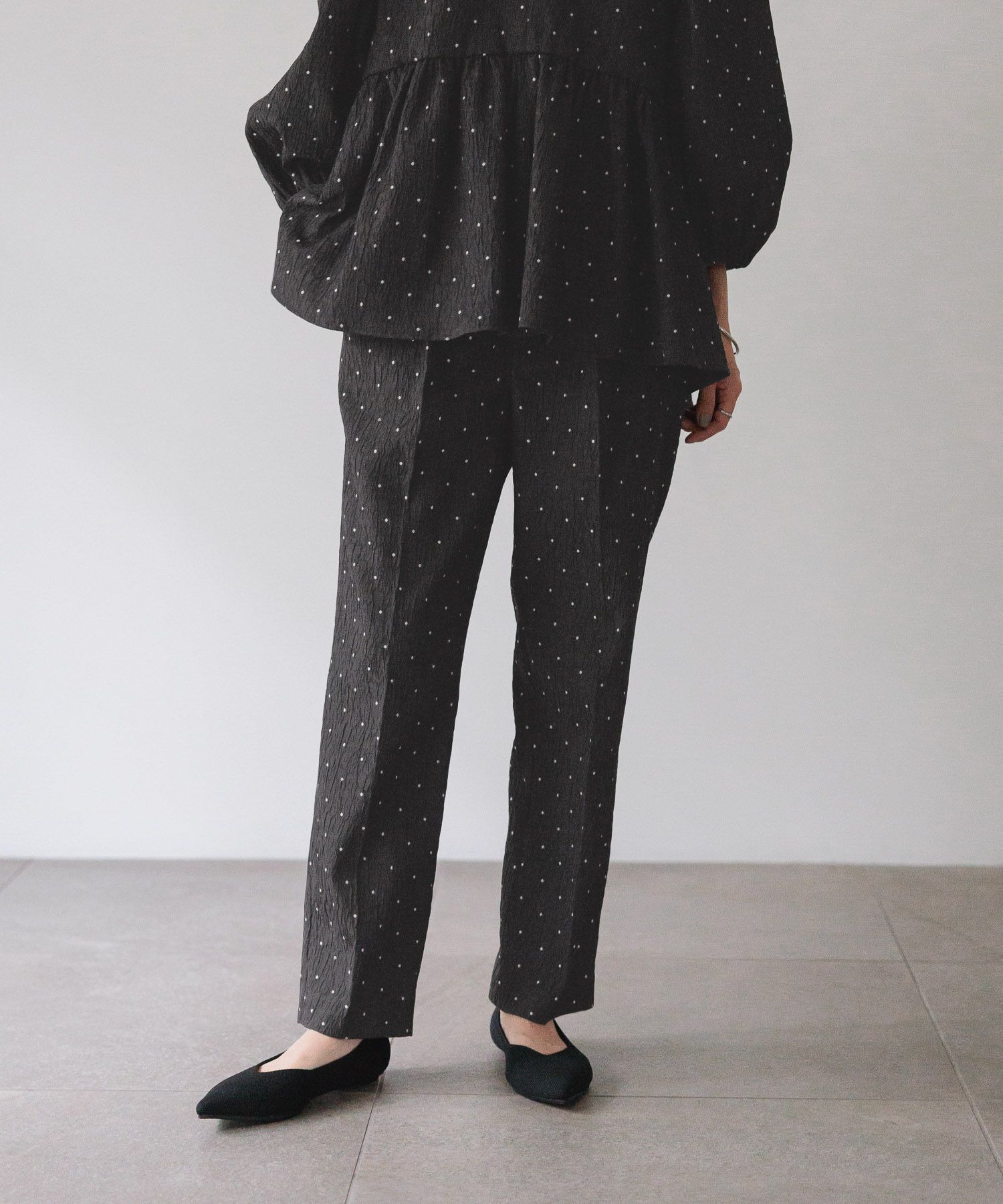  「【入卒／セレモニー】ジャガードテーパードパンツ」|スラックス|