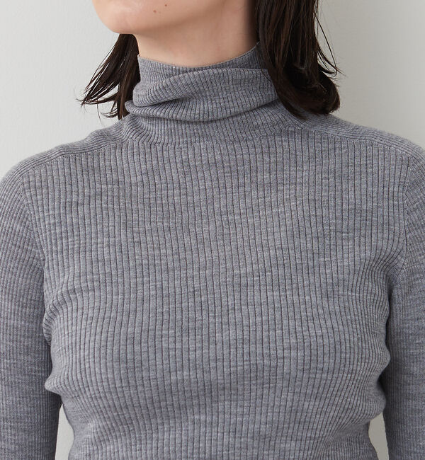 collex「ピュアウールリブタートルニット」|ニット・セーター|