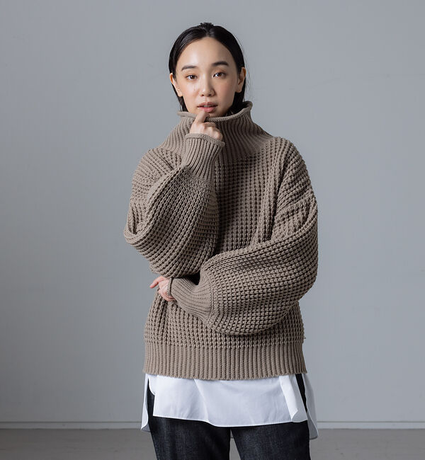 collex「ワッフルタートルニットプルオーバー」|ニット・セーター|