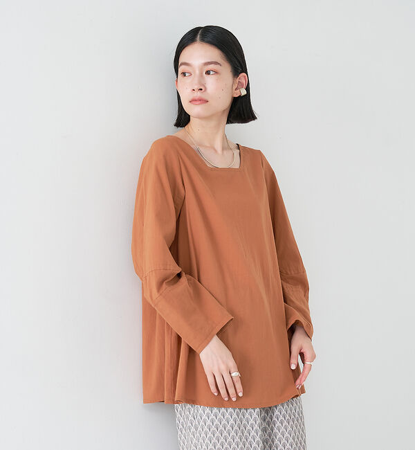 collex「オーガニックコットンサックブラウス」|シャツ・ブラウス|テラコッタ