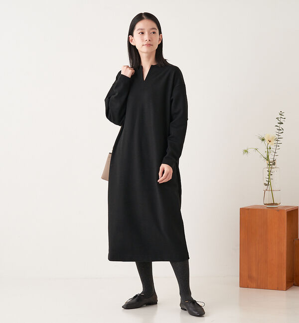 collex「ウール混 バックフォルム前スリットワンピース」|ワンピース|