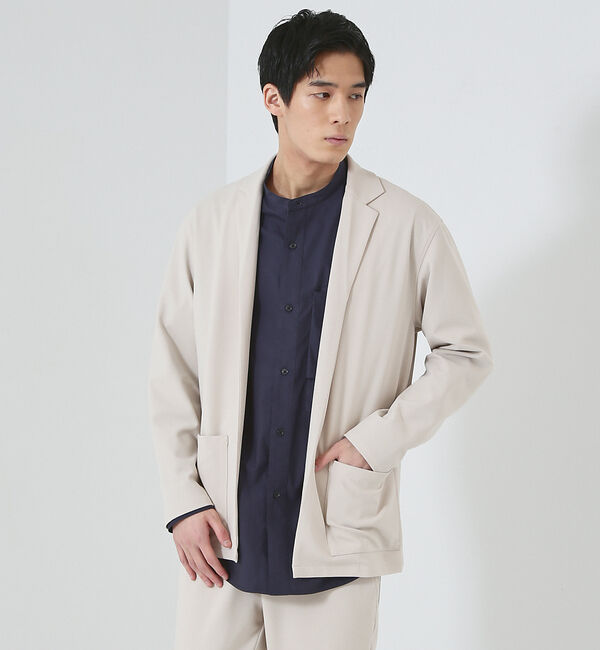 ABAHOUSE「【セットアップ対応】ハイストレッチ ジョーゼット ボタンレス ジャケット / カ」|その他|