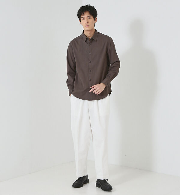 ABAHOUSE「【30/2 強撚ツイル】ワンタック イージー ワイドパンツ / スラックス」|その他|