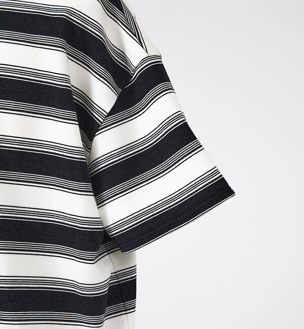 ABAHOUSE「マルチボーダースウェット半袖シャツ / 6分袖/ ユニセックス」|Tシャツ・カットソー|