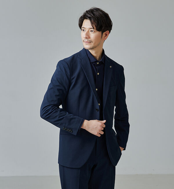ABAHOUSE「【セットアップ対応/FLEX JACKET】マルチストレッチ ジャケット」|テーラードジャケット|ネイビー