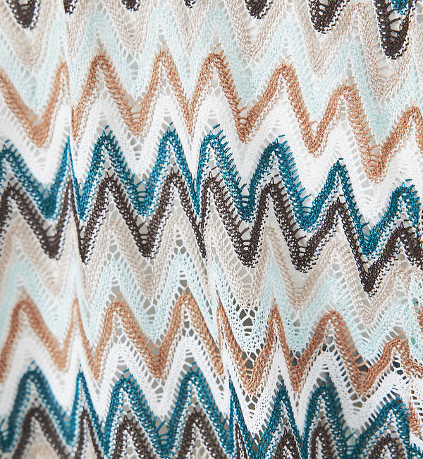 ABAHOUSE「【Revo.】透かし編みニットオープンカラーヘリンボーン半端袖シャツ」|シャツ・ブラウス|