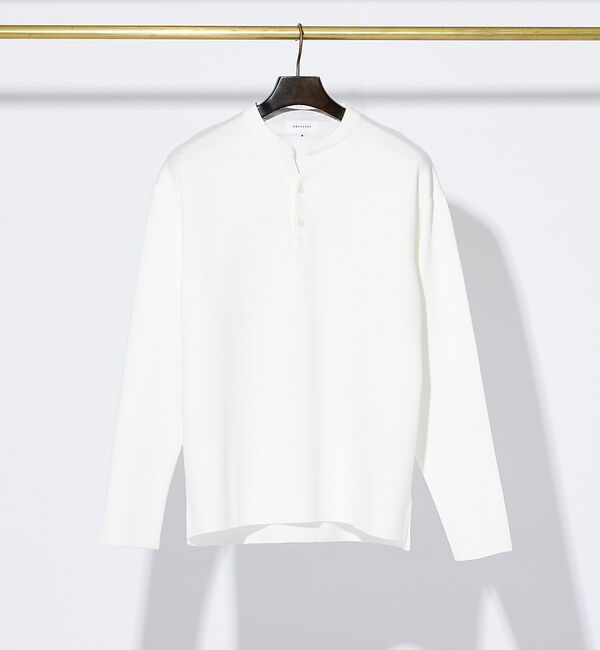 ABAHOUSE「Vネック スキッパー 長袖Tシャツ」|Tシャツ・カットソー|ホワイト