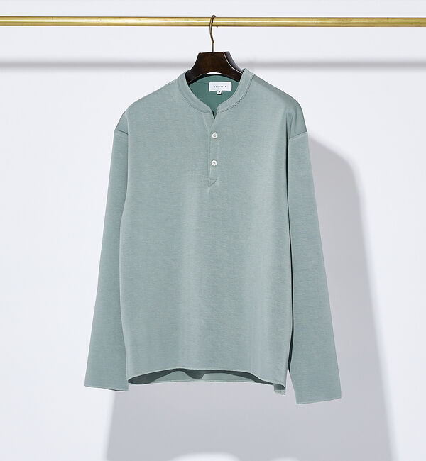 ABAHOUSE「Vネック スキッパー 長袖Tシャツ」|Tシャツ・カットソー|セージグリーン