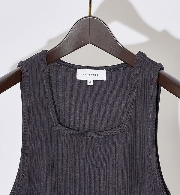 ABAHOUSE「【クルーネック】ストレッチテレコ タンクトップ」|キャミソール|