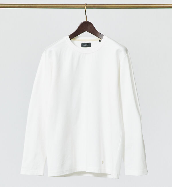 ABAHOUSE「【クルーネック】ECO VERO レーヨンポンチTシャツ / ロンT」|Tシャツ・カットソー|ホワイト