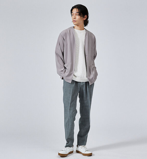 ABAHOUSE「【ノーカラー】ライト ジョーゼット カーディガン / ボタンレスカーディガン」|カーディガン|