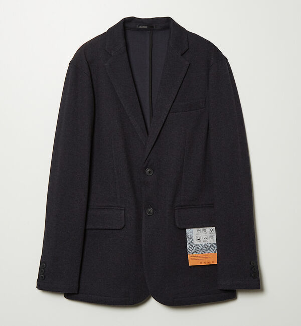 ABAHOUSE「【秋冬生地/セットアップ対応】ヘリンボーン柄 ニット ジャケット」|テーラードジャケット|ネイビー