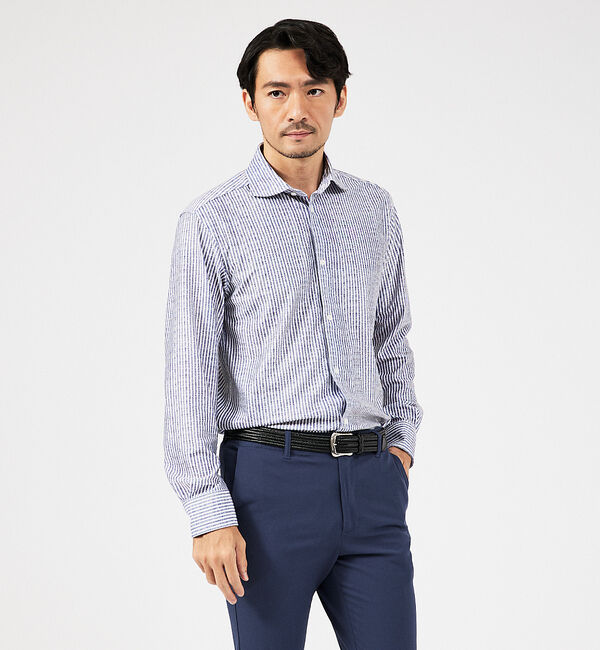 ABAHOUSE「【ON/OFF兼用】トリコット ストライプ 長袖シャツ」|シャツ・ブラウス|その他