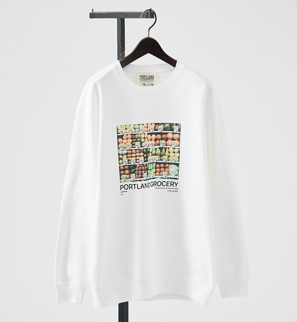 ABAHOUSE「【PORTLAND-GROCERY】グラフィックプリント クルーネックスウェット」|スウェット・ジャージ|