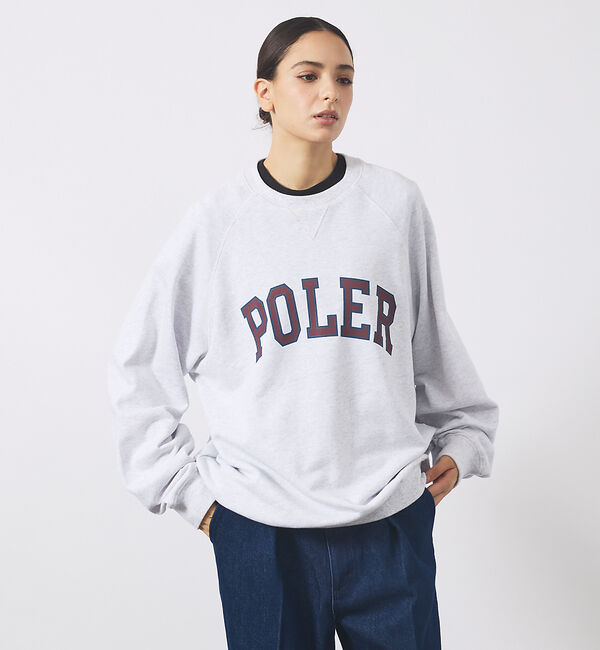 ABAHOUSE「【POLER/ポーラー】COLLEGE RAGLAN CREW スウェット/カレ」|スウェット・ジャージ|グレー系その他1