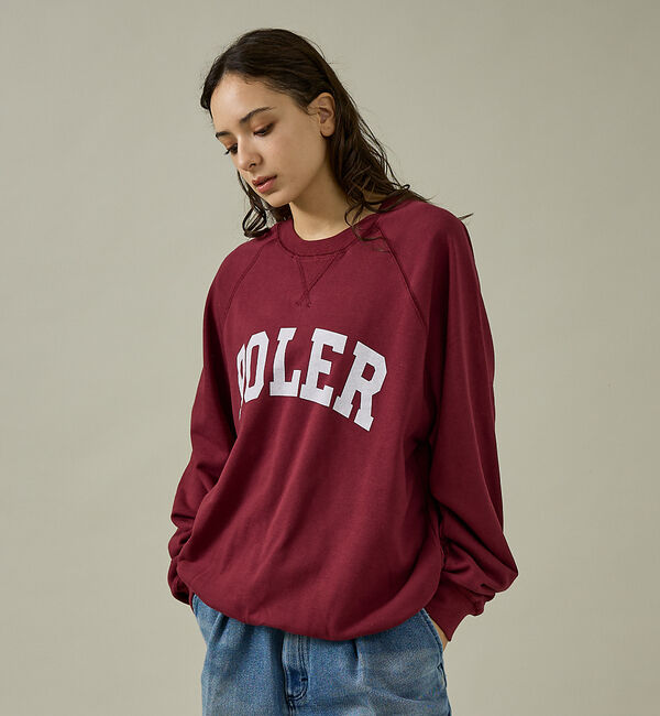 ABAHOUSE「【POLER/ポーラー】COLLEGE RAGLAN CREW スウェット/カレ」|スウェット・ジャージ|