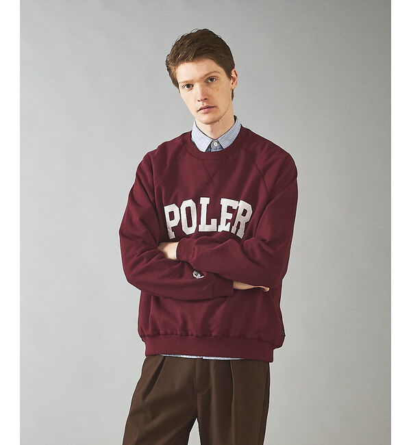 ABAHOUSE「【POLER/ポーラー】COLLEGE RAGLAN CREW スウェット/カレ」|スウェット・ジャージ|