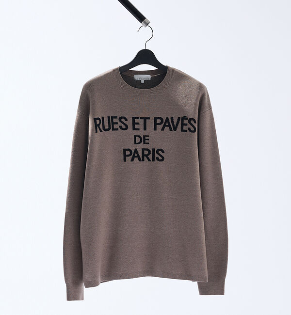 ABAHOUSE「ジャガードロゴニット プルオーバー / オーバーサイズ / LE TRIO AB」|ニット・セーター|ブラウン