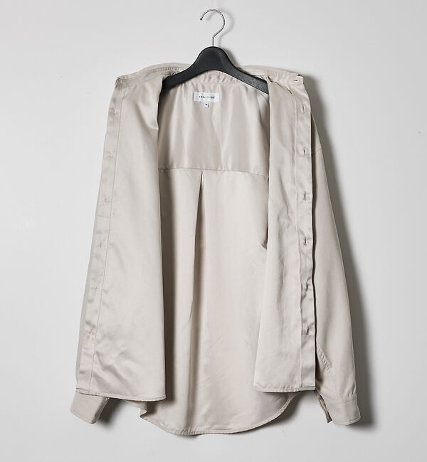 ABAHOUSE「スエードタッチ オーバーサイズ レギュラーカラーシャツ」|シャツ・ブラウス|