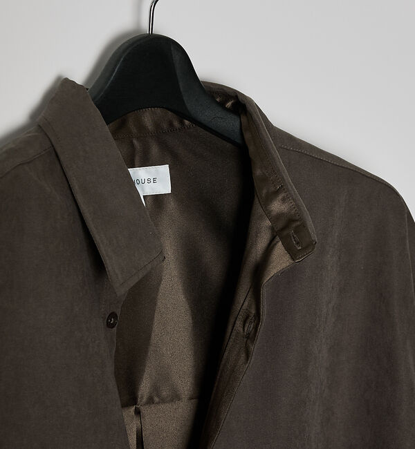 ABAHOUSE「スエードタッチ オーバーサイズ レギュラーカラーシャツ」|シャツ・ブラウス|