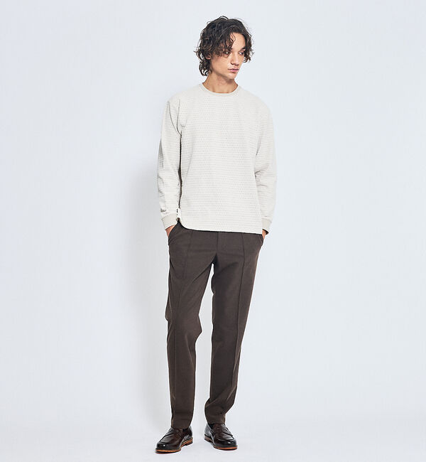 ABAHOUSE「アイレットベロア　クルーネック長袖Tシャツ」|Tシャツ・カットソー|