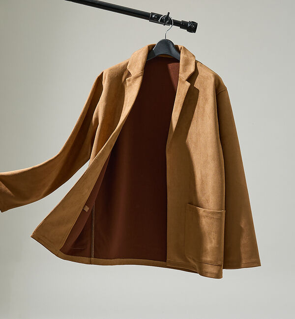 ABAHOUSE「【セットアップ対応】ネオスエード ジャケット カーディガン / ダンボールニット」|カーディガン|ライトブラウン