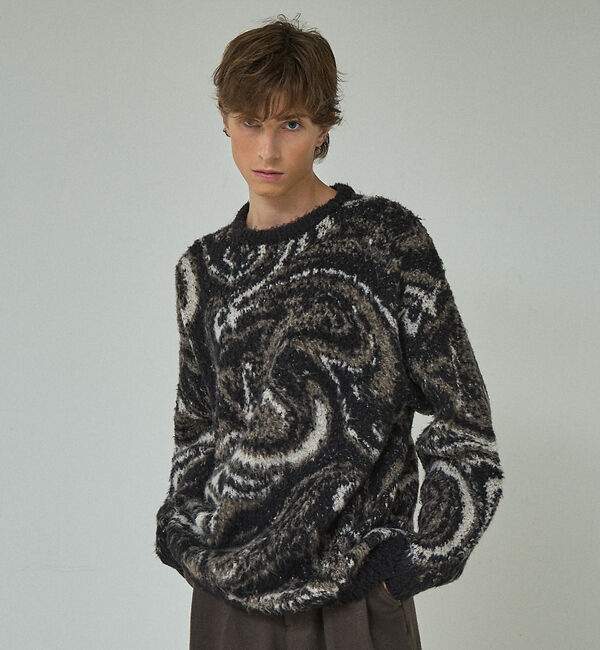 ABAHOUSE「ループシャギー マーブル グラデーションニット」|ニット・セーター|