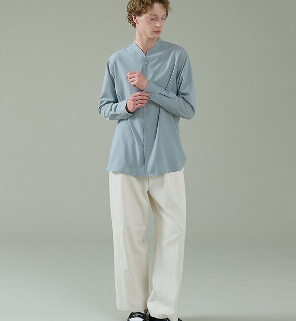 ABAHOUSE「Vネック スキッパーシャツ / バンドカラー」|シャツ・ブラウス|