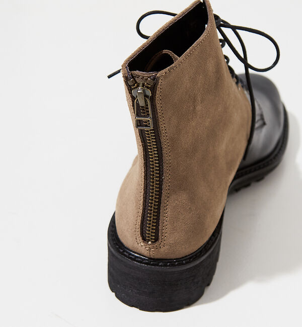 alfredoBANNISTER「【定番】ベロア切替 レースアップブーツ」|ショートブーツ|