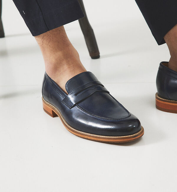 alfredoBANNISTER「【SHOO IN SHOE】定番 コインローファー/ビジネスシューズ」|ローファー|ネイビー