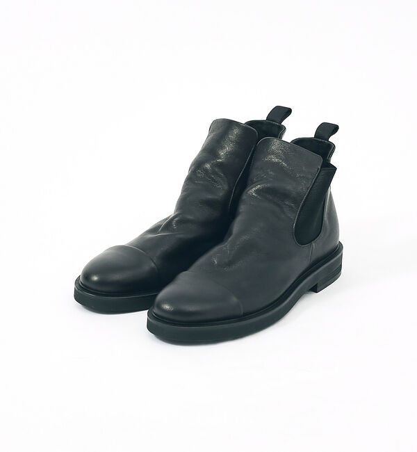 alfredoBANNISTER「【ソフトレザー】ドレープ サイドゴア ブーツ」|ショートブーツ|