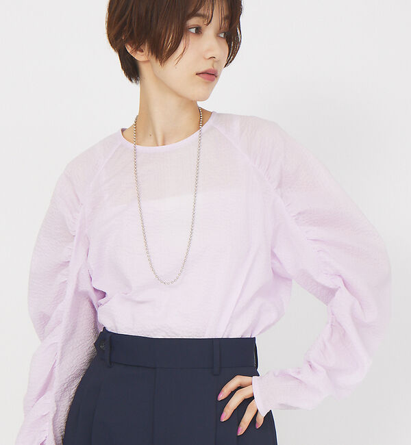 Rouge vif「スリーブギャザーブラウス」|シャツ・ブラウス|ラベンダー