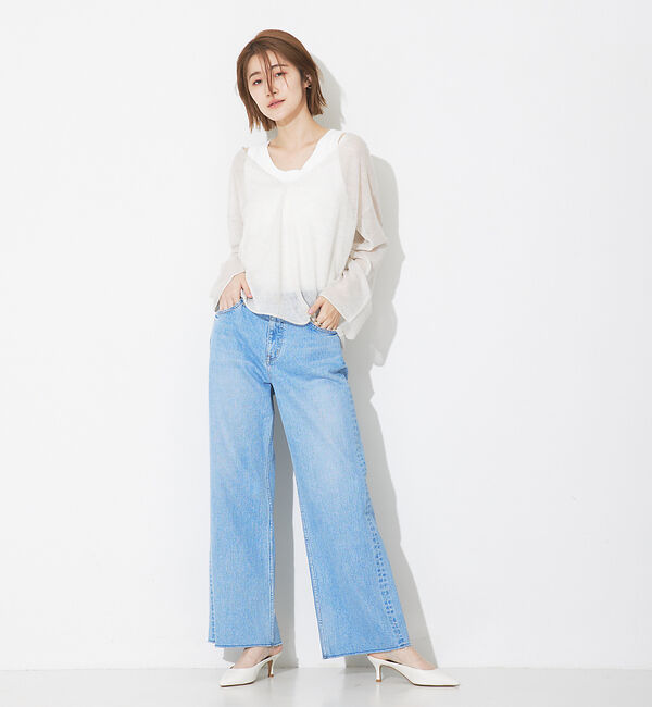 Rouge vif「シアーVネックラメプルオーバー」|ニット・セーター|