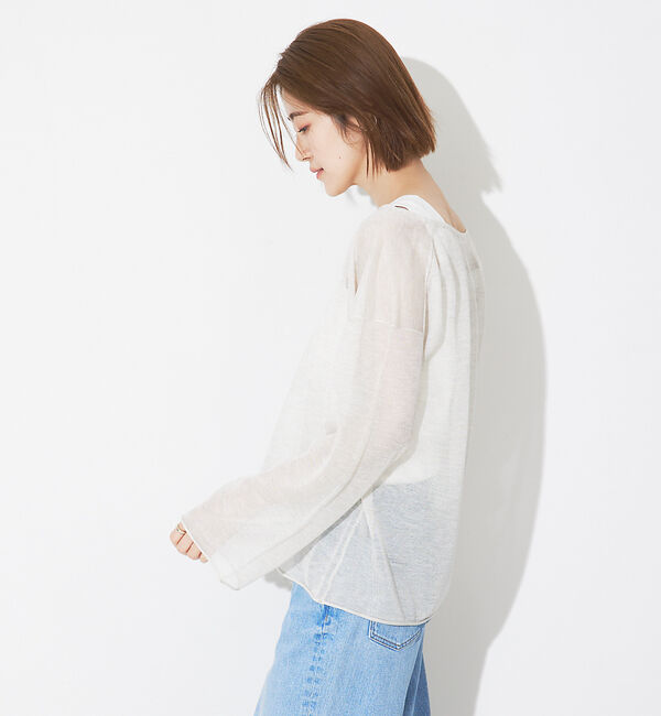 Rouge vif「シアーVネックラメプルオーバー」|ニット・セーター|