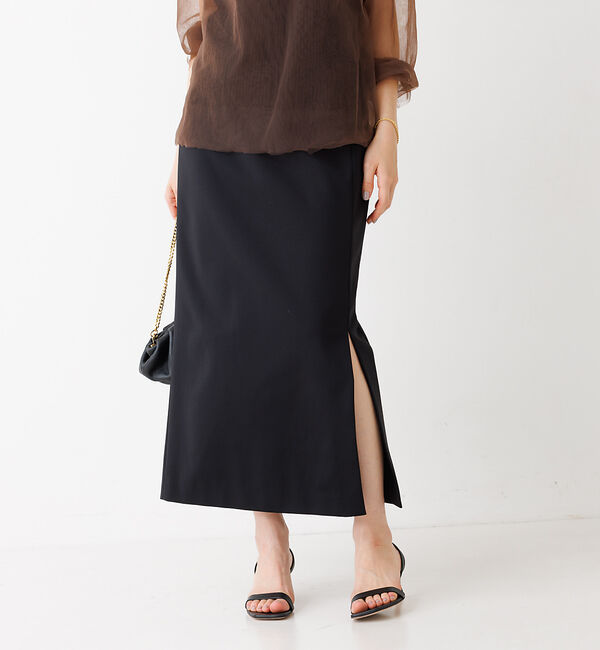 Rouge vif「ストレッチ タイトスリットスカート」|スカート|ブラック