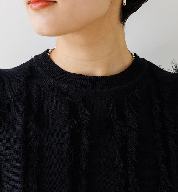 Rouge vif「フリンジニットノースリーブプルオーバー」|ニット・セーター|