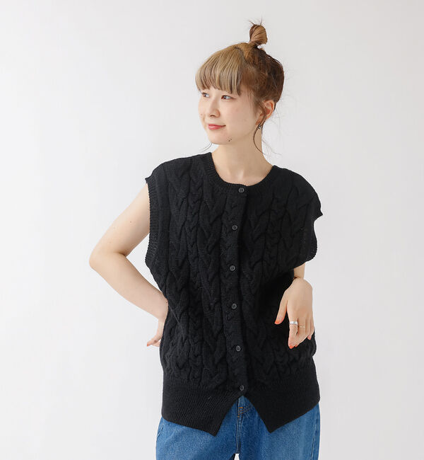 Rouge vif「ケーブルニット2WAYベスト」|ニット・セーター|