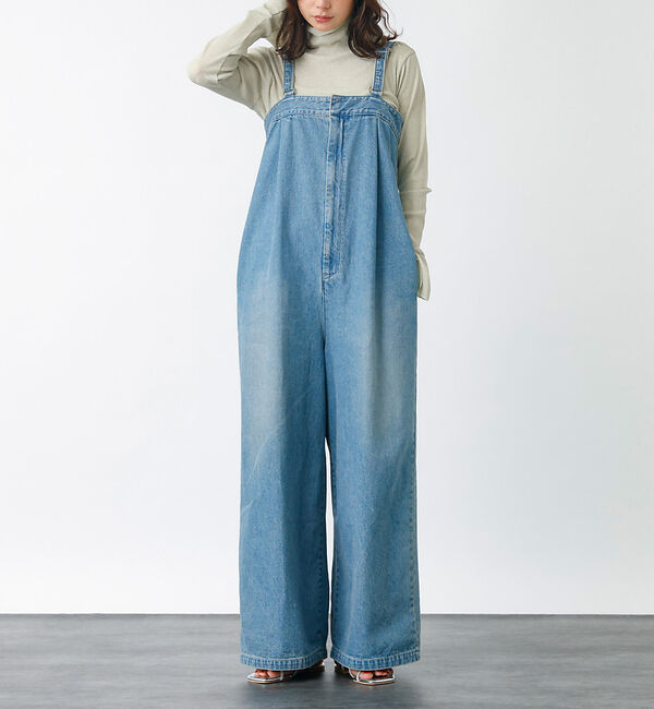 Rouge vif「【JOHNBULL/ジョンブル】デニムタックベア サロペット / オーバーオール」|オールインワン|インディゴ