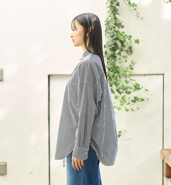 Rouge vif「ストライプタックフォルムシャツ」|シャツ・ブラウス|