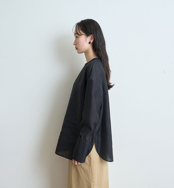 Rouge vif「クルーネック袖ギャザーシアーブラウス」|シャツ・ブラウス|