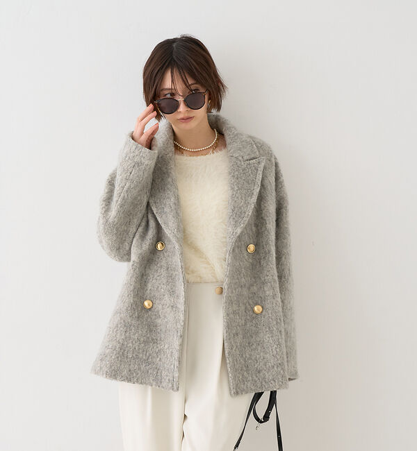 Rouge vif「【追加4】【一部店舗限定】ラメシャギースライバーPコート/ピーコート」|ピーコート|