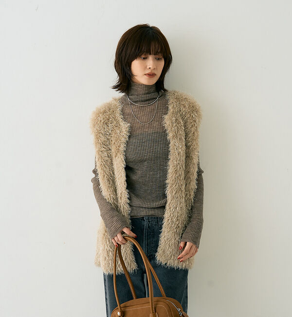 Rouge vif「フェザーニットジレベスト」|ニット・セーター|